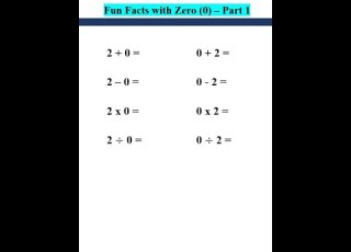 Fun Facts With Zero 0 Part 1 Shorts Maths Mathematics Zero