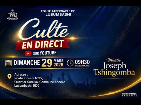SERVICE DE DIM 29 03 2026 ORATEUR FR JOSEPH TSHINGOMBA LA GRANDE MISERICORDE DE DIEU