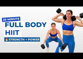  25 Minute Full Body HIIT With Dumbbells Strength Power Supersets