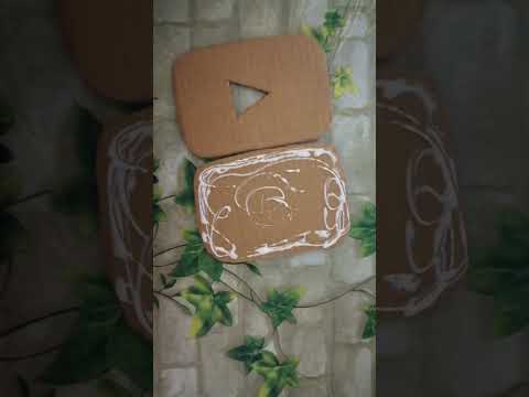 Home Made Play Button With Cardboard And Night Lamp Like And Subscribe