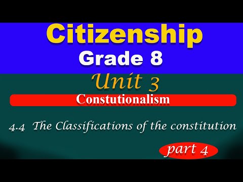 Grade 8 Citizenship Unit 4 Part 4 Constitutionalism The Classification Of Constitution