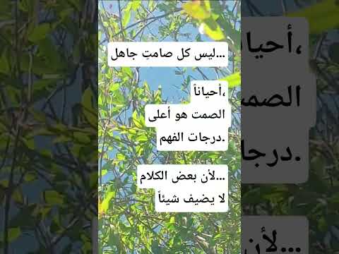 ليس كل صامت جاهل أحيانا الصمت هو أعلى درجات الفهم لأن بعض الكلام لا يضيف شيئا