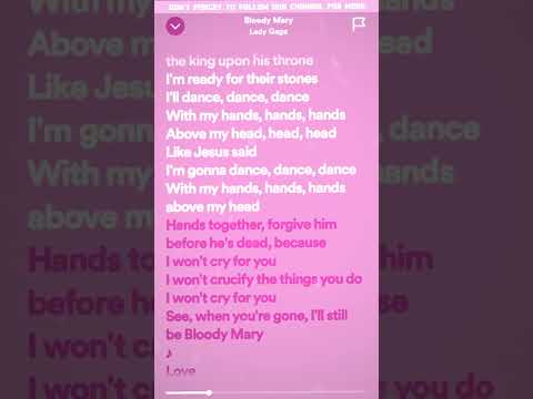 Lady Gaga Bloody Mary Lyrics
