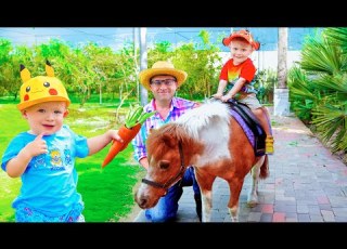 Oliver Và Adam Thu Thập Rau Và Cho động Vật ăn Trong Trang Trại