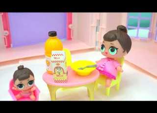 LOL Surprise Big Lil Sisters School Day Morning Time Routine Eat Breakfast Brush Teeth