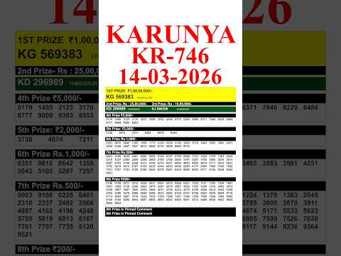 KERALA KARUNYA KR746 KERALA LOTTERY RESULT 14 3 26 LIVE KERALA LOTTERY RESULT TODAY KERALA KARUNYA KR746 KERALA LOTTERY RESULT 14 3 26 LIVE KERALA LOTTERY RESULT TODAY