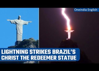  Christ The Redeem Statue In Brazil Hit By Lightning Pic Goes Viral Oneindia News