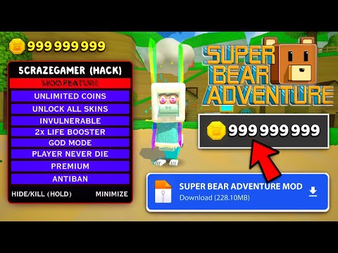 Update Super Bear Adventure Mod Menu V12 1 1 Unlimited Coins Free Shopping Unlock All Skins