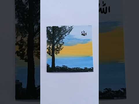 How To Paint Seaside Tree Sunset SeaViewArt CanvasShort PaintScene