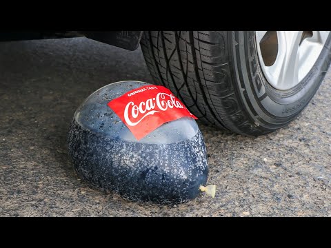 Aplastando Cosas Crujientes Y Suaves Globo De Coca Cola VS Rueda De Coche Aplastando Cosas Crujientes Y Suaves Globo De Coca Cola VS Rueda De Coche