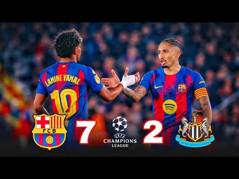 جن جنون برشلونه مباراة برشلونه ونيوكاسل 7 2 دوري ابطال اوروبا 2026 تعليق عربي عصام الشوالي