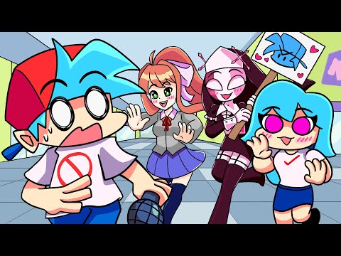 BOYFRIEND GETS A FAN CLUB Friday Night Funkin Logic Cartoon Animation