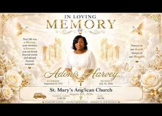 In Loving Memory Of Adonis Harvey Funeral Mass August 6 2026