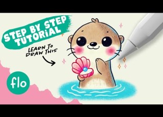 Anyone Can Draw This Cute Otter In PROCREATE