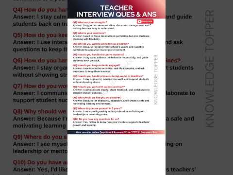 Teacher Interview Questions And Answers Teaching Interview Questions And Answers
