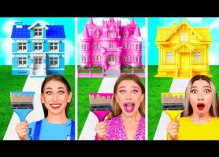  One Colored House Challenge Barbie Vs Bratz Mermaids