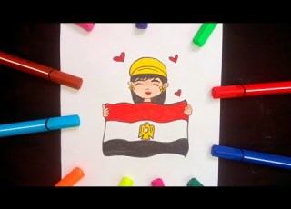  رسم بنت كيوت تحمل على مصر سهل خطوه بخطوه للمبتدئين رسم حرب اكتوبر سهل رسم إحتفال حرب اكتوبر رسم