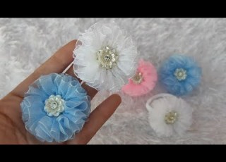  توكه الأكثر مبيعا من شريط الاورجانزا 2 سم Hair Clip Of Organza Ribbon 2 Cm