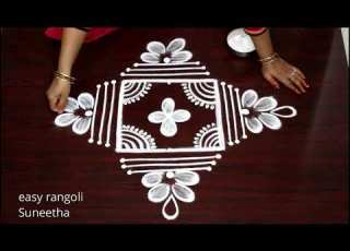  Creative 3x3 Dots Muggulu Rangoli By Suneetha Latest Lotus Rangoli Kolam Designs