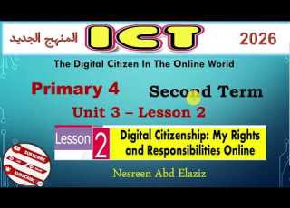 الدرس الثاني Ict الترم الثاني الصف الرابع Ict Grade 4 Lesson 2 Theme Three Second Term 2026
