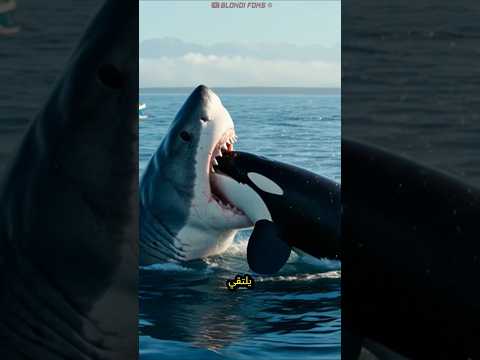 قرش أبيض كبير يلتهم حوت ا قاتل ا في المحيط