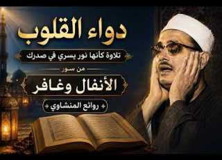  دواء القلوب تلاوة كأنها نور يسري في ك من سور الأنفال وغافر روائع المنشاوي