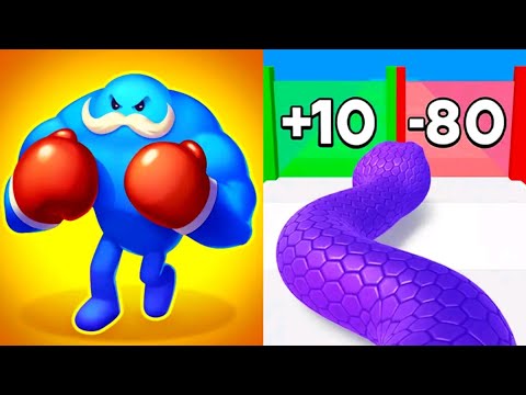 Punchy Race VS Snake Run Race MAX LEVELS UNLOCKED Gameplay Android Ios