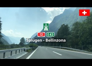  4KHDR Driving In Switzerland Autobahn A13 E43 From Splügen To Bellinzona Via San Bernardino
