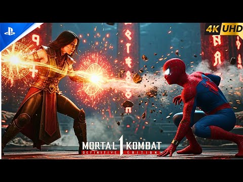MKA ديليا ضد سبايدرمان توبي ماجواير سبايدرمان وأصدقاؤه معركة ملحمية مورتال كومبات 1 بدقة 4K