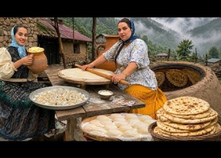 Life In The Forgotten Mountains Of IRAN Milking Cows Local Butter Clay Oven Meat Bread
