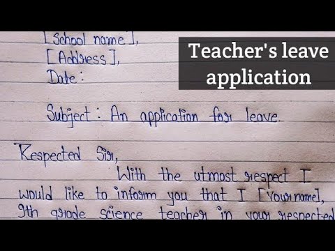 How To Write Leave Application For School Teacher To Principal Teacher S Leave Application