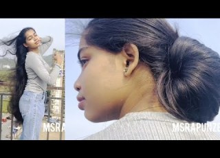 MsRapunzel Indian Rapunzel S Thigh Length Hair Blowing In The Wind