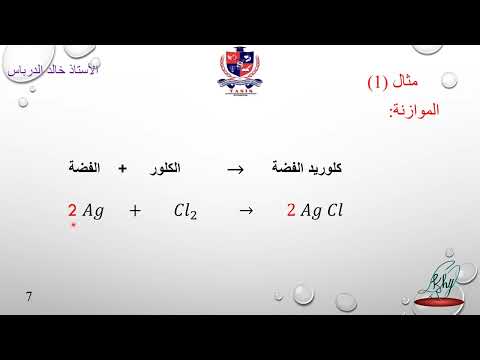 طريقة كتابة المعادلة الكيميائية لصف الثامن