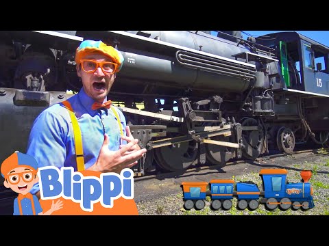 Blippi Explores A Steam Train Learning Trains For Kids