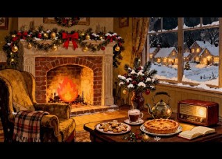  A Cozy Christmas Night 1950s And You Re Listening To Vintage Music On A Living Room For Relaxation