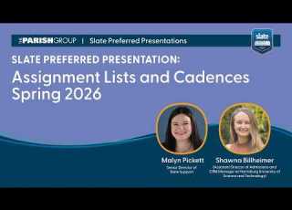 Slate Preferred Presentations Assignment Lists And Cadences Spring 2026