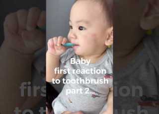 Baby S Cute Reaction Brushing His Two Tiny Teeth Baby Babyboy Parenting Relatable