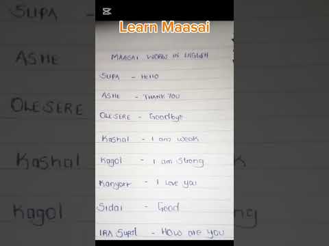 Learn Maasai Maasai