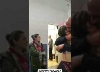 Triple H Hugs Ronda Rousey Cute Moment Tripleh Rondarousey Wwe Shorts