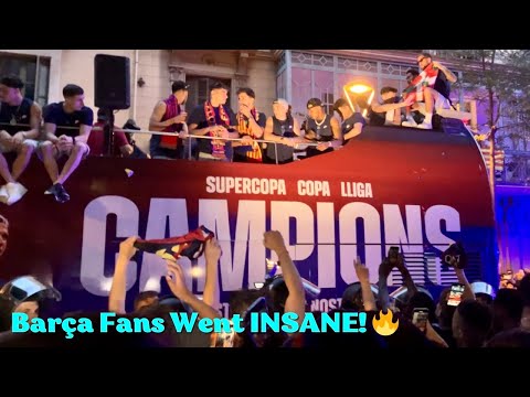 Inside FC Barcelona S Champions Parade 2025 Flying Shirts Fan Chaos Fireworks