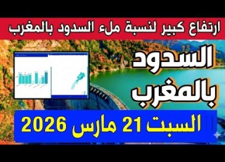 ارتفاع هام لنسبة ملء السدود بالمغرب اليوم السبت 21 مارس 2026 بعد الامطار الاخيرة