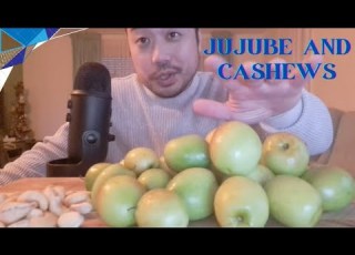  ASMR Fresh Jujube Fruit Cashews Crunchy Eating Sounds