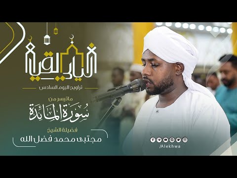 سورة المائدة كاملة تراويح اليوم السادس القارئ مجتبى محمد فضل الله رمضان 1446ﮪ