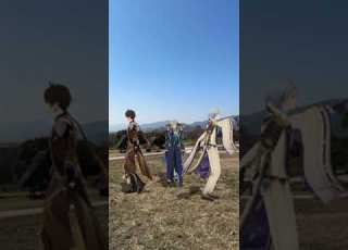 古代の舞台でフリツモ 4 4 古 いにしえ の舞台で 原神のスカラマシュと男たちが踊るFREELY TOMORROW 原神 AR ダンス