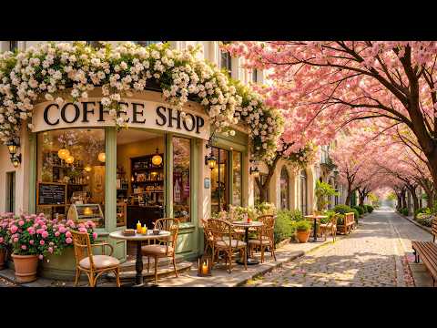 Spring Jazz At A Peaceful Street Coffee Shop Gentle Piano Jazz For Studying Working And Relaxing