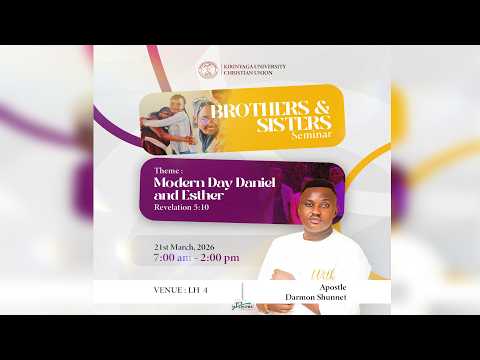 LIVE KYUCU BROTHERS AND SISTERS SEMINER MODERN DAY DANIEL AND ESTHER