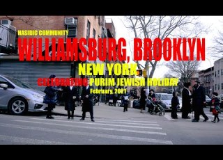 NEW YORK CITY Walking Williamsburg Jewish Hasidic Community Purim Holiday Celebrations Feb 2021