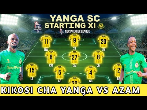 Kikosi Cha YANGA SC Kuwavaa AZAM FC Ligi Kuu NBC Premier League 2025 2026 Azam Vs Yanga
