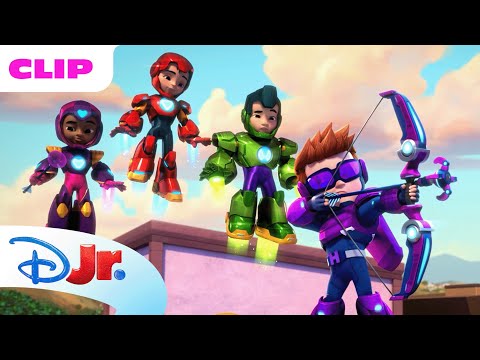 Marvel S Iron Man And His Awesome Friends The Iron Friends Meet Hawkeye Disneyjr