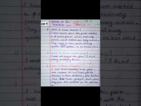 UNIT 5 Chapter 2 English Class 6 Poem Where Do All Teachers Go Shorts